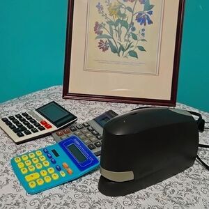 Vintage Y2k Office School Supplies Electric Stapler Calculator Lot